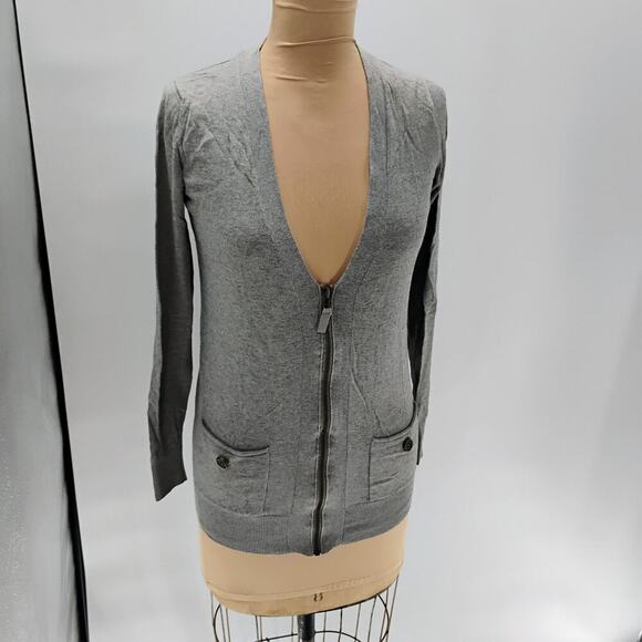 MASSIMO DUTTI V-Neck Cardigan Elbow Patches Angora Womens S - Picture 3 of 12